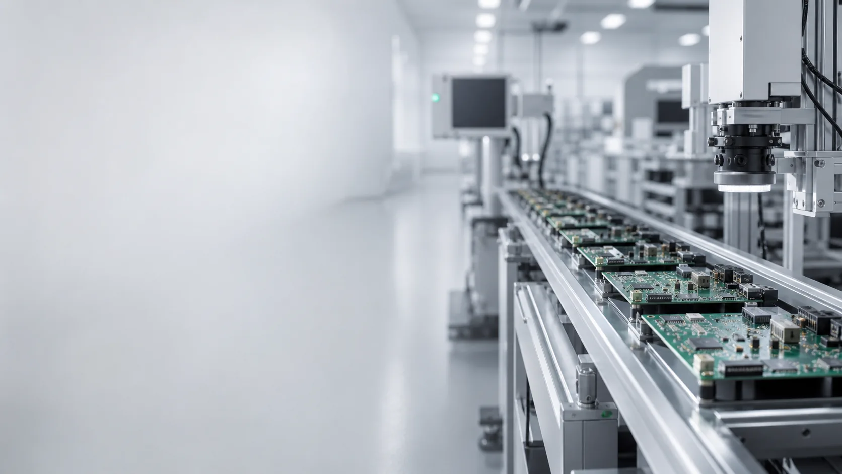 Abstract industrial composition of product assemblies and manufacturing materials.