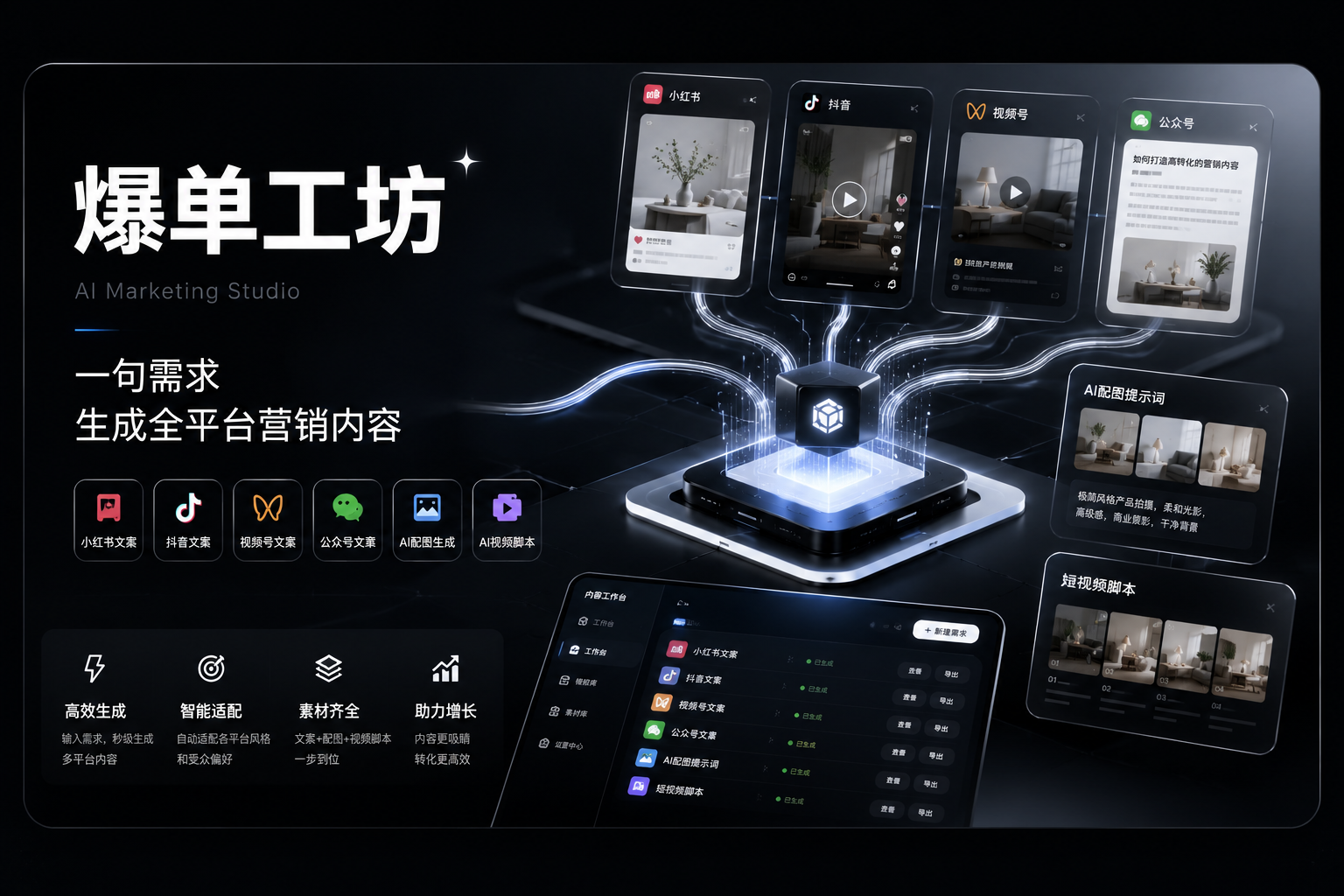爆单工坊 AI Marketing Studio 项目封面