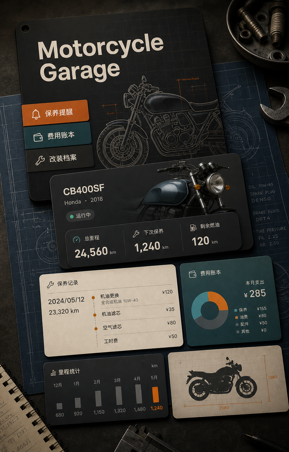 Motorcycle garage 管理软件预览