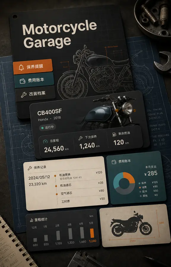 Motorcycle Garage WeChat mini program preview