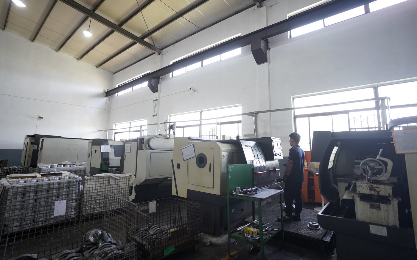Real CNC workshop area with production equipment